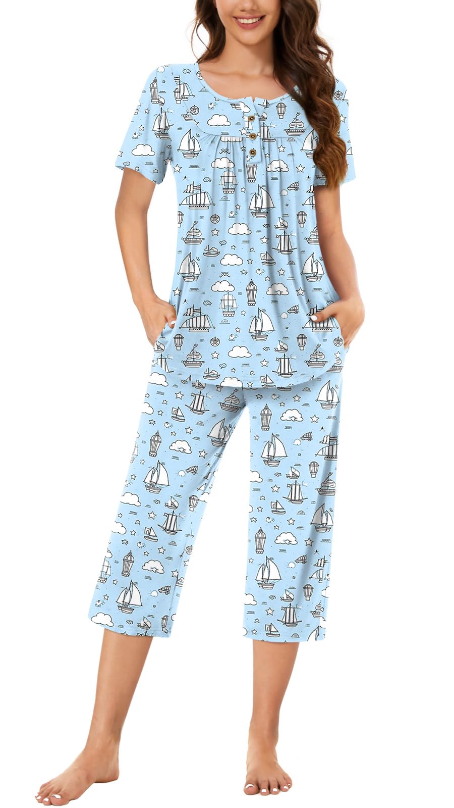 Bestbee Pajamas for Women Set 2 Piece Outfits Soft Sleepwear Ladies Pj Sets