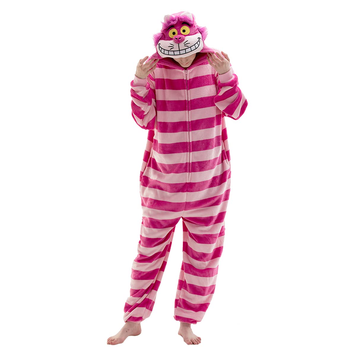 COSUSKET Snug Fit Unisex Adult Onesie Pajamas, Flannel Cosplay Animal One Piece Halloween Costume Sleepwear Homewear