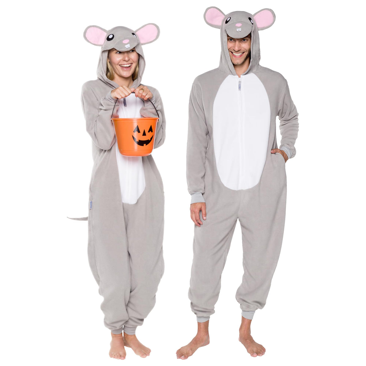 Funziez! Slim Fit Adult Onesie - Animal Costume - Plush Unisex Halloween One Piece Cosplay Suit for Women and Men