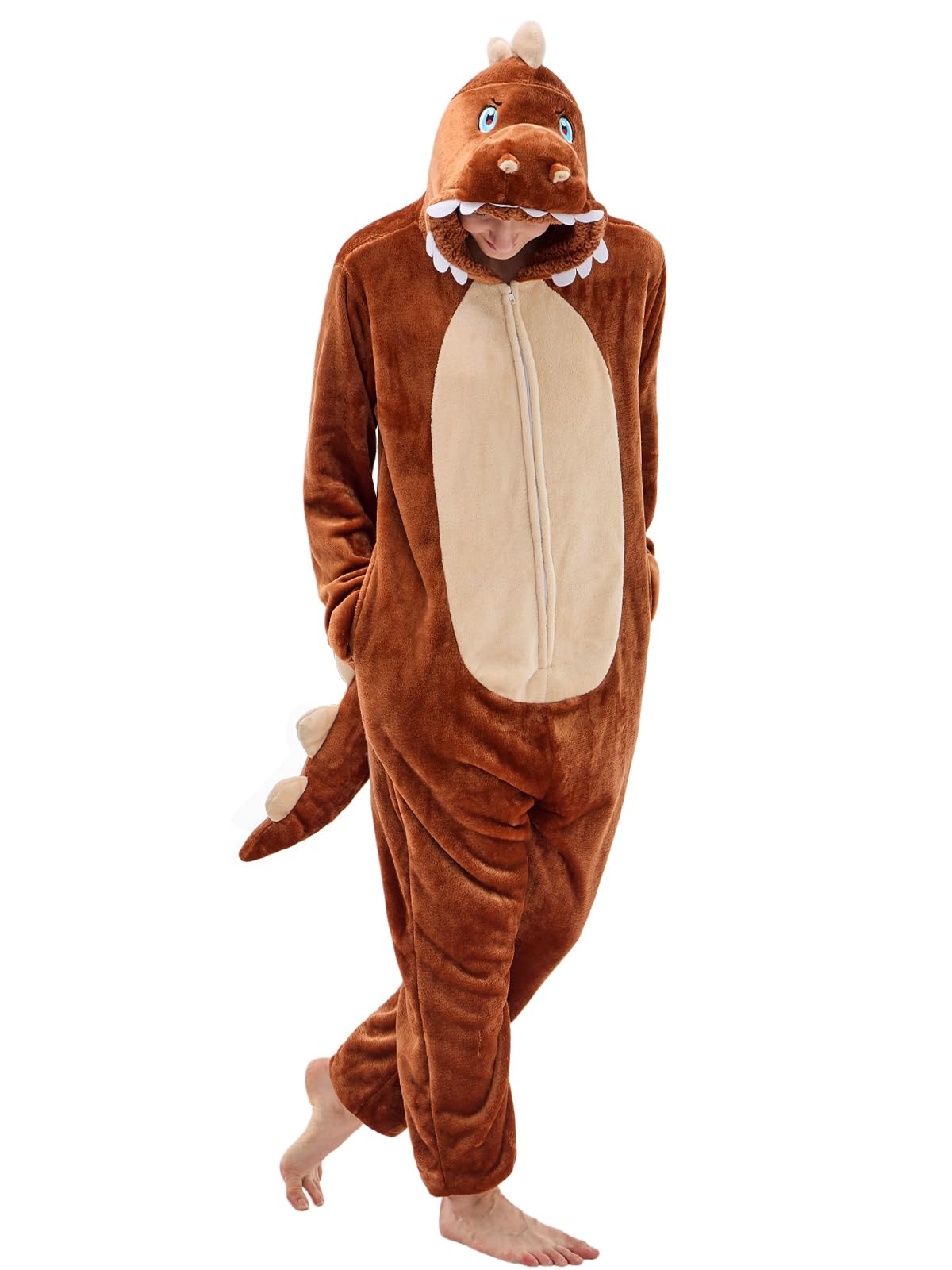 Unisex Adult Onesie Pajamas Animal One Piece Snug Fit Halloween Costume Sleepwear Homewear