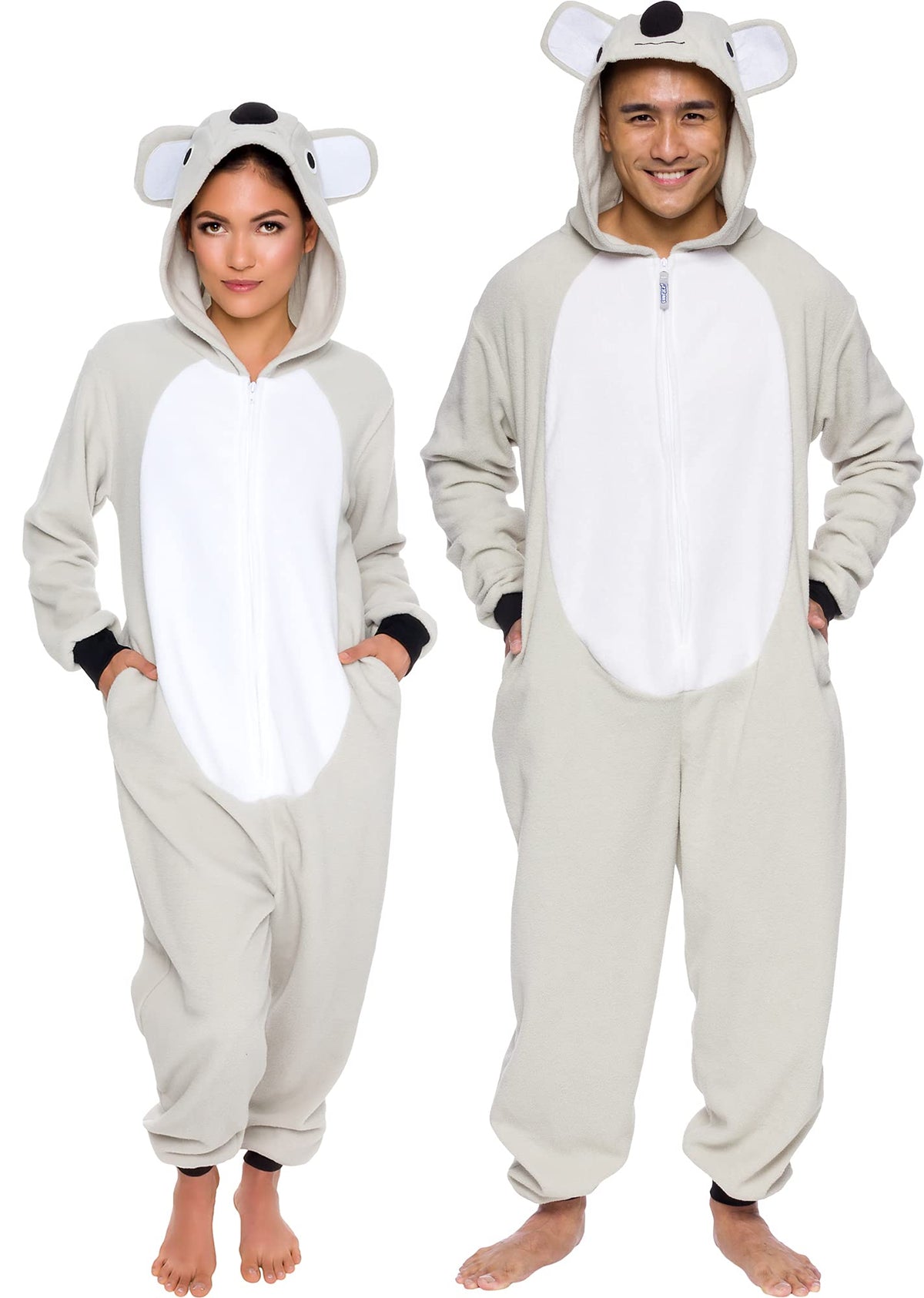 Funziez! Slim Fit Adult Onesie - Animal Costume - Plush Unisex Halloween One Piece Cosplay Suit for Women and Men