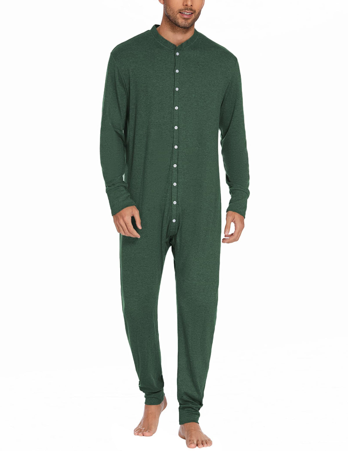 Mens Onesie Pajamas Union Suit Long Johns One Piece Thermal Underwear