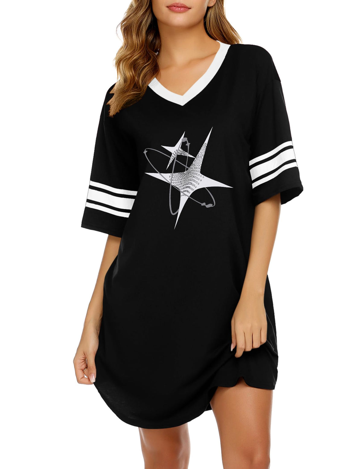 Ekouaer Nightgowns for Women Cotton Night Gowns Short Sleeve Sleepwear