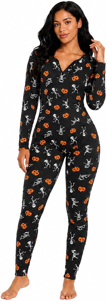 Halloween Sexy Onesie Pajamas Women One Piece Bodycon Romper Jumpsuit Adult