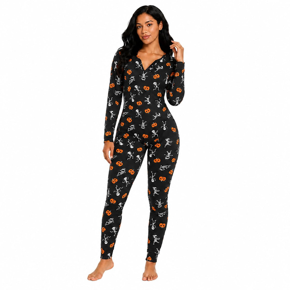 Halloween Sexy Onesie Pajamas Women One Piece Bodycon Romper Jumpsuit Adult