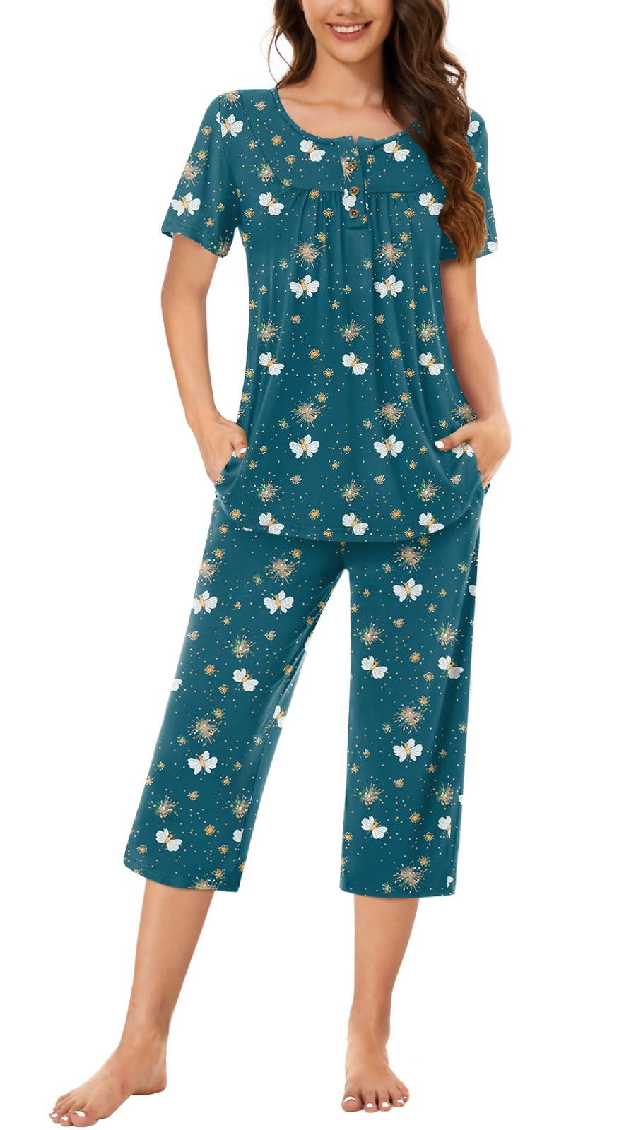 Bestbee Pajamas for Women Set 2 Piece Outfits Soft Sleepwear Ladies Pj Sets