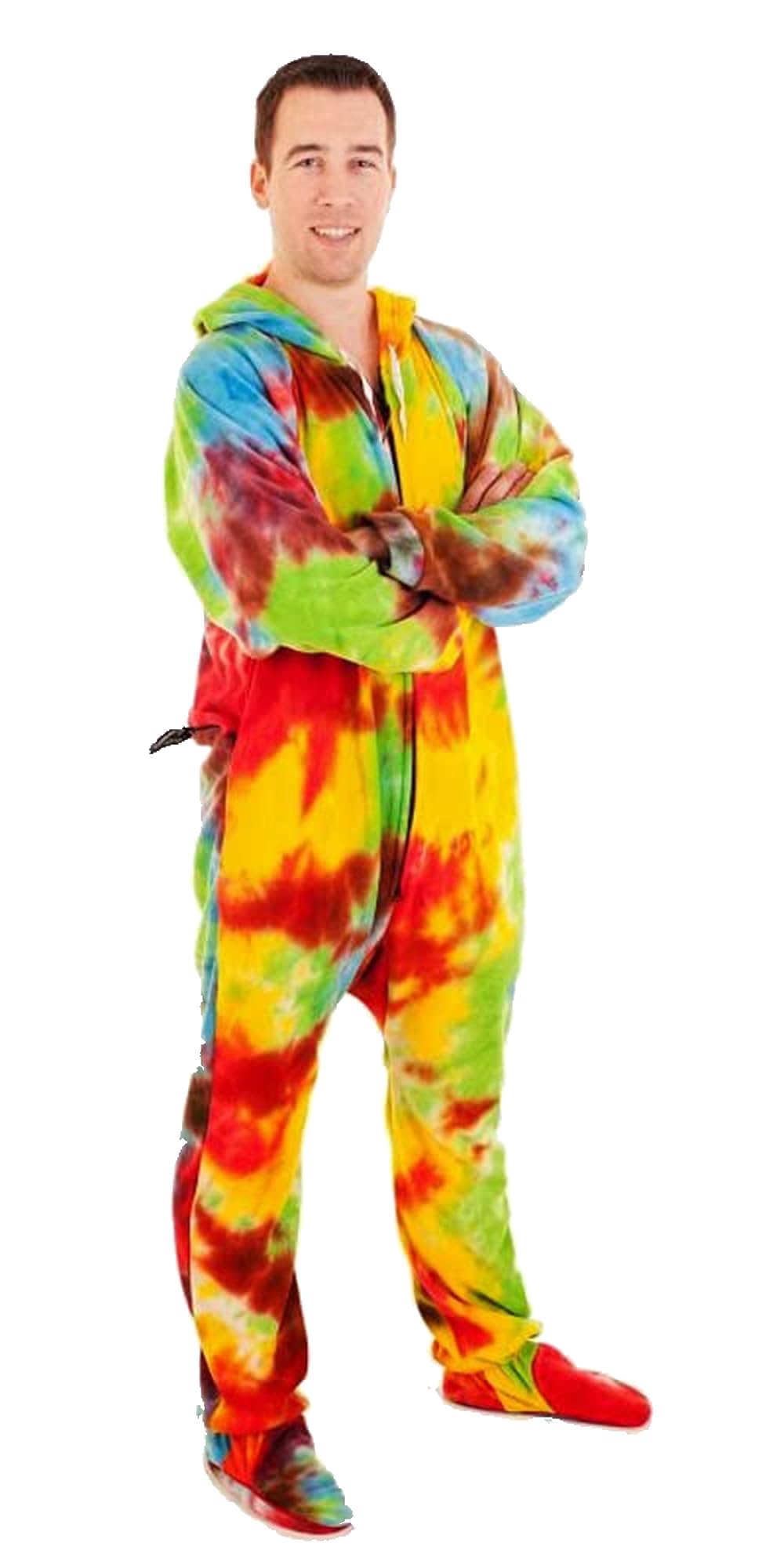Forever Lazy Adult Onesie Pajamas, Footed Fleece One-Piece Unisex Lounge for Women and Men with Detachable Feet