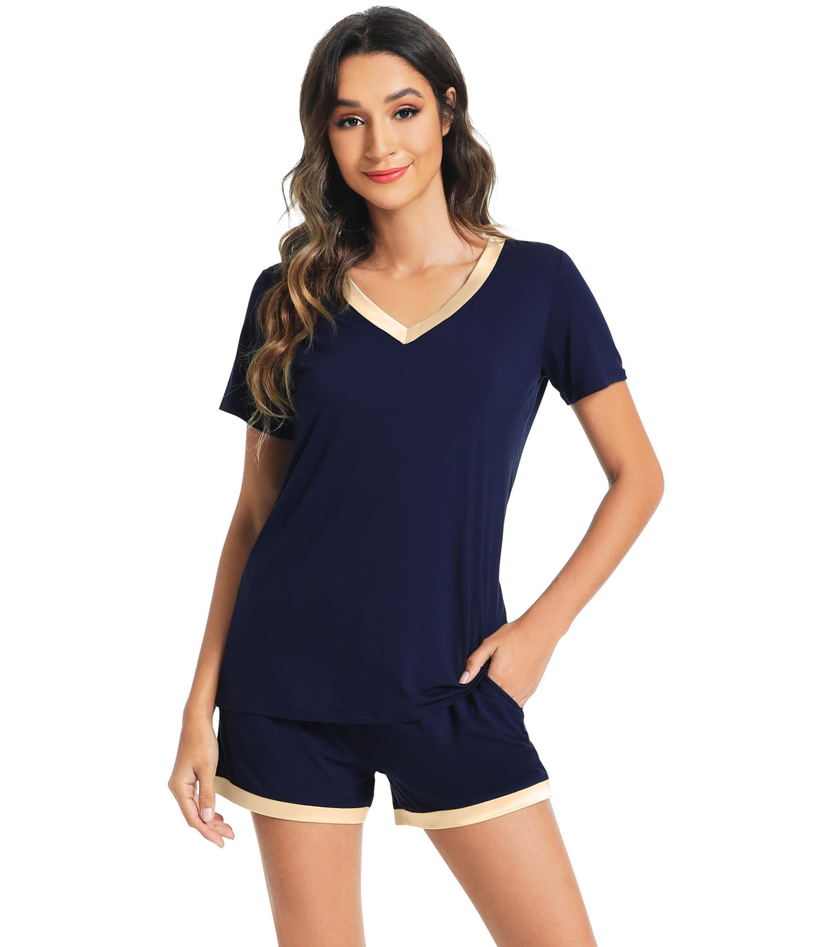 WiWi Bamboo Viscose Womens Pajamas Cooling Sleepwear for Hot Flashes S-4X