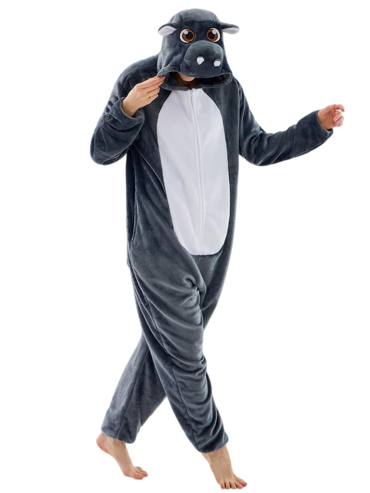 Unisex Adult Onesie Pajamas Animal One Piece Snug Fit Halloween Costume Sleepwear Homewear