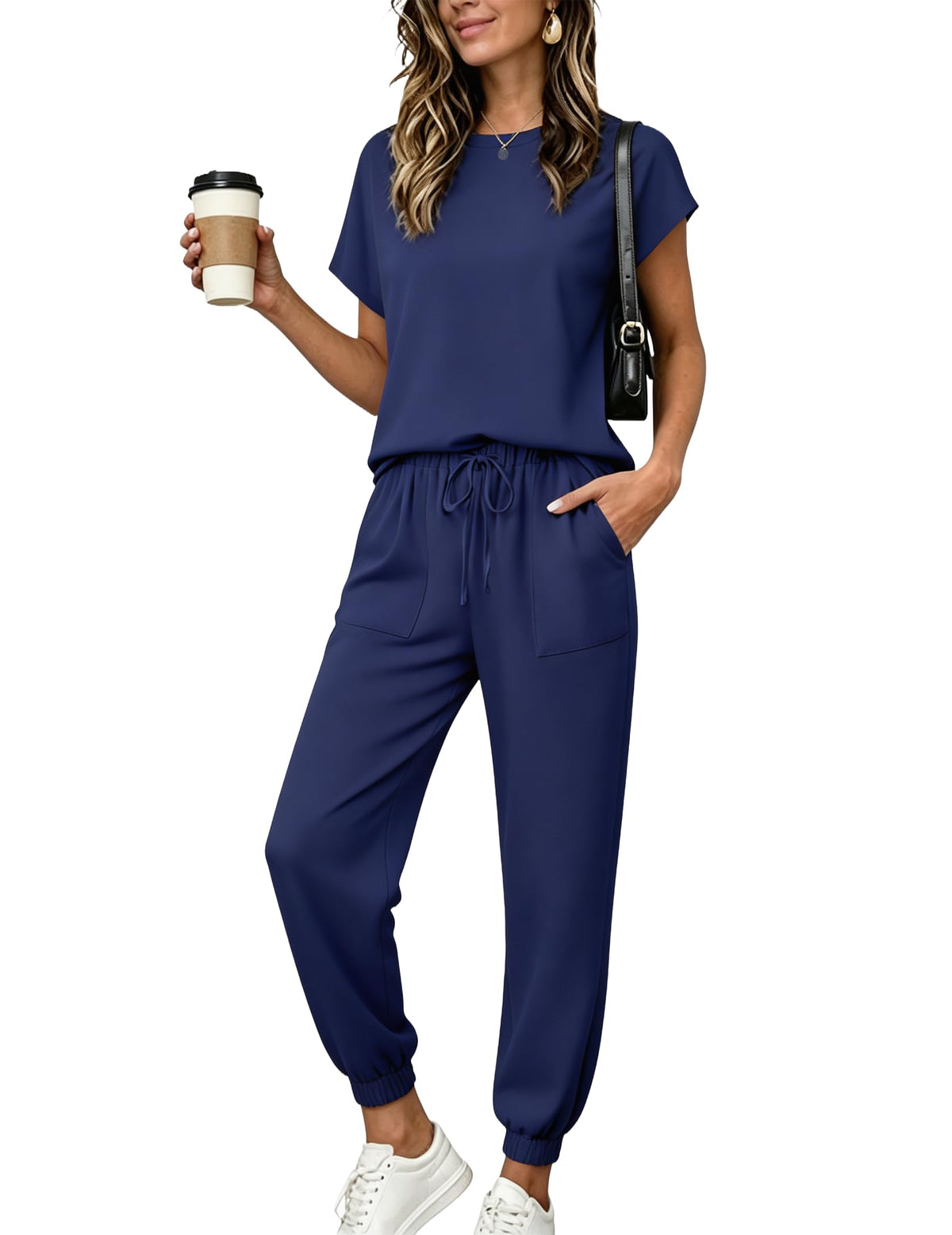 Ekouaer Womens Pajama Sets 100% Cotton Pjs 2 Piece Jogger Pants Lounge Sets