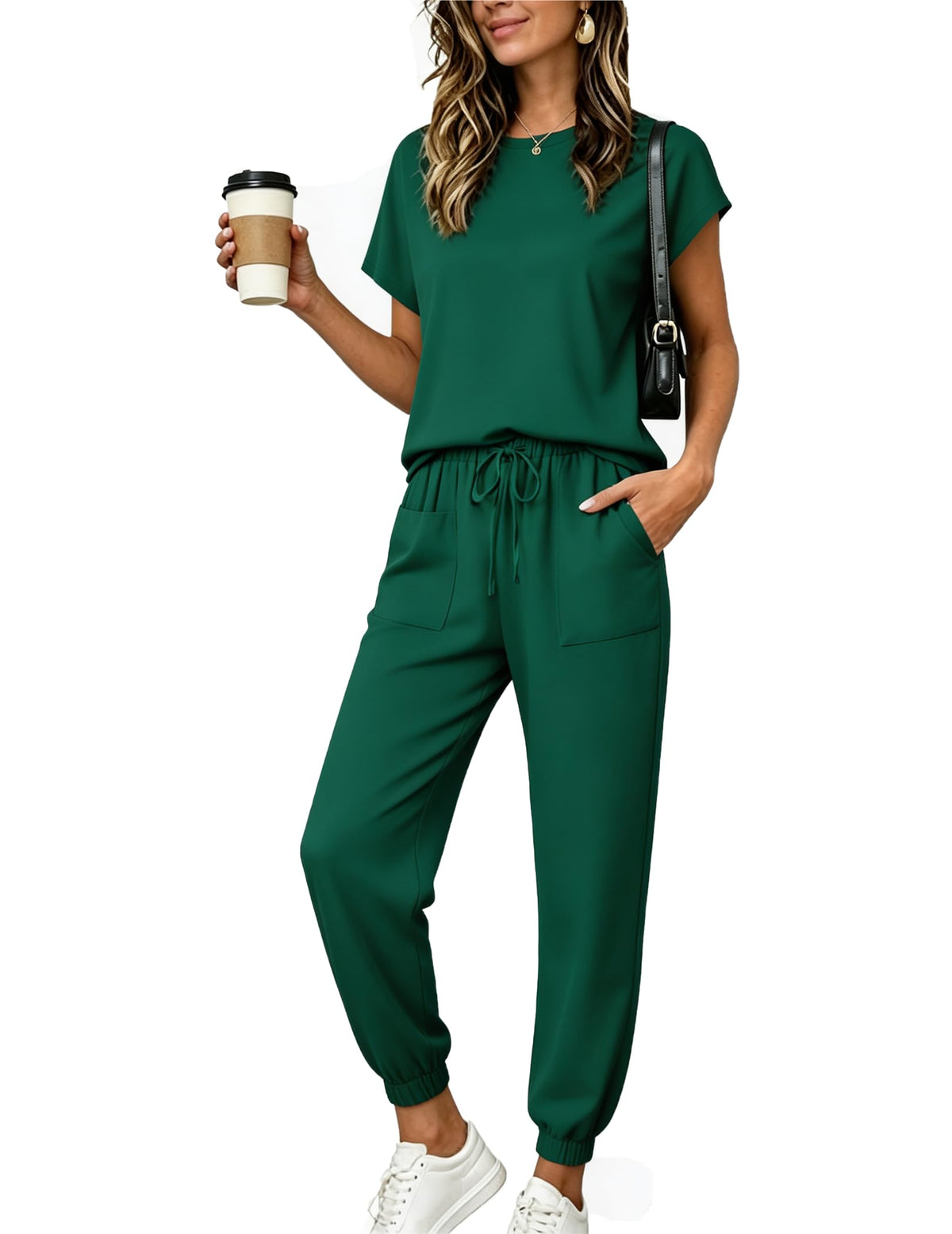 Ekouaer Womens Pajama Sets 100% Cotton Pjs 2 Piece Jogger Pants Lounge Sets