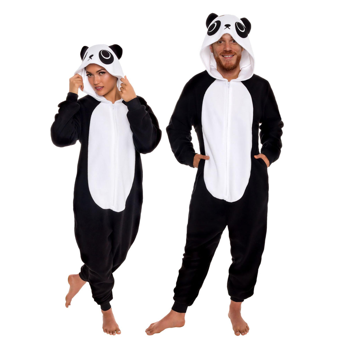 Funziez! Slim Fit Adult Onesie - Animal Costume - Plush Unisex Halloween One Piece Cosplay Suit for Women and Men
