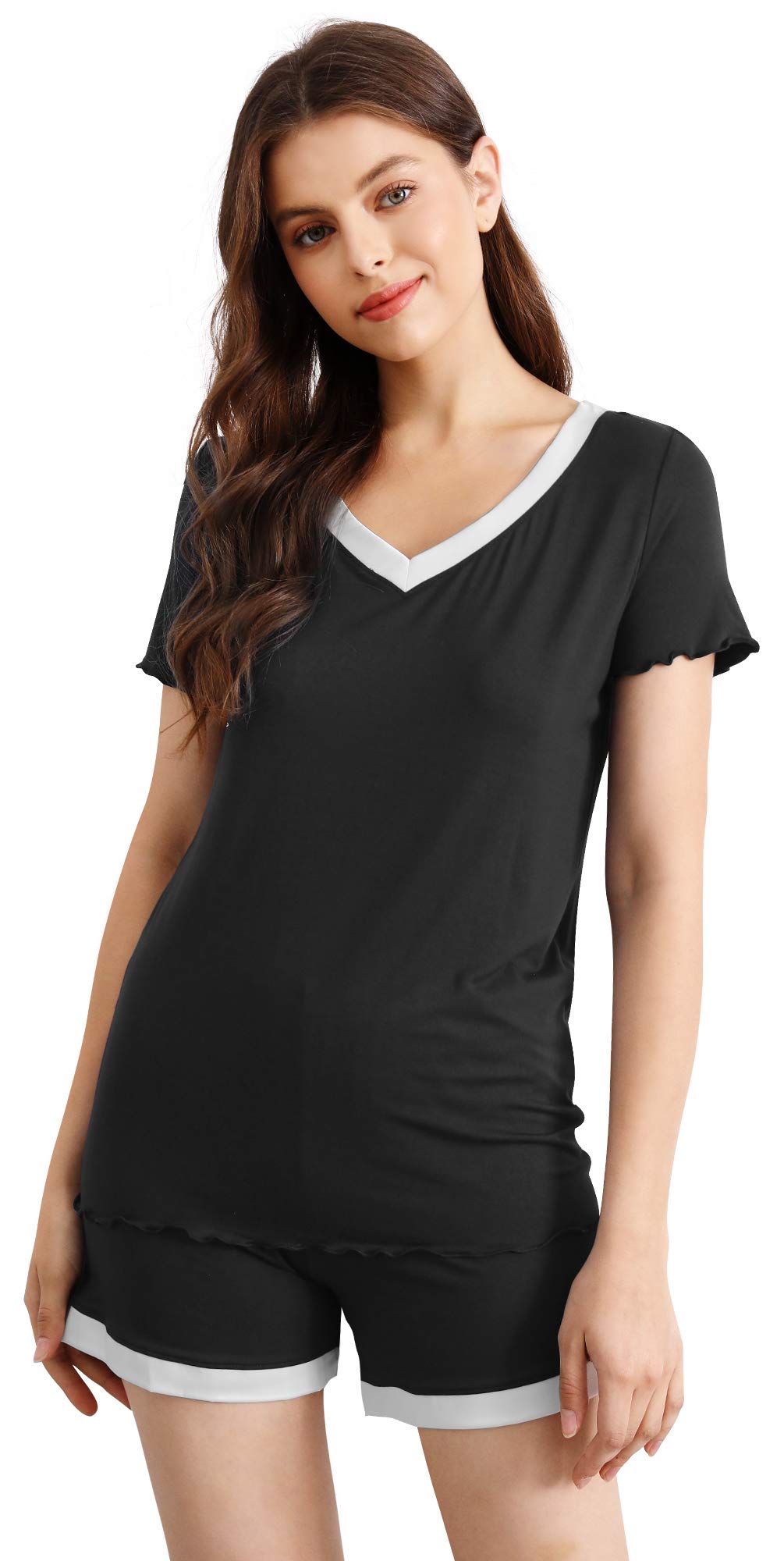 WiWi Bamboo Viscose Womens Pajamas Cooling Sleepwear for Hot Flashes S-4X