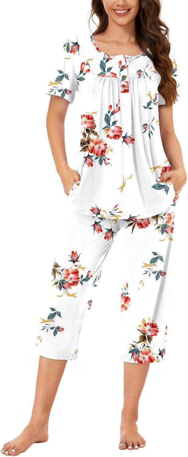 Bestbee Pajamas for Women Set 2 Piece Outfits Soft Sleepwear Ladies Pj Sets