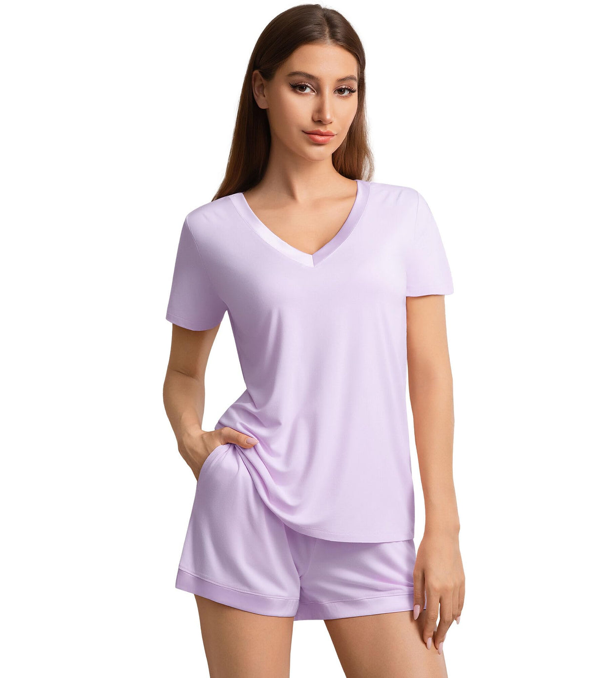 WiWi Bamboo Viscose Womens Pajamas Cooling Sleepwear for Hot Flashes S-4X