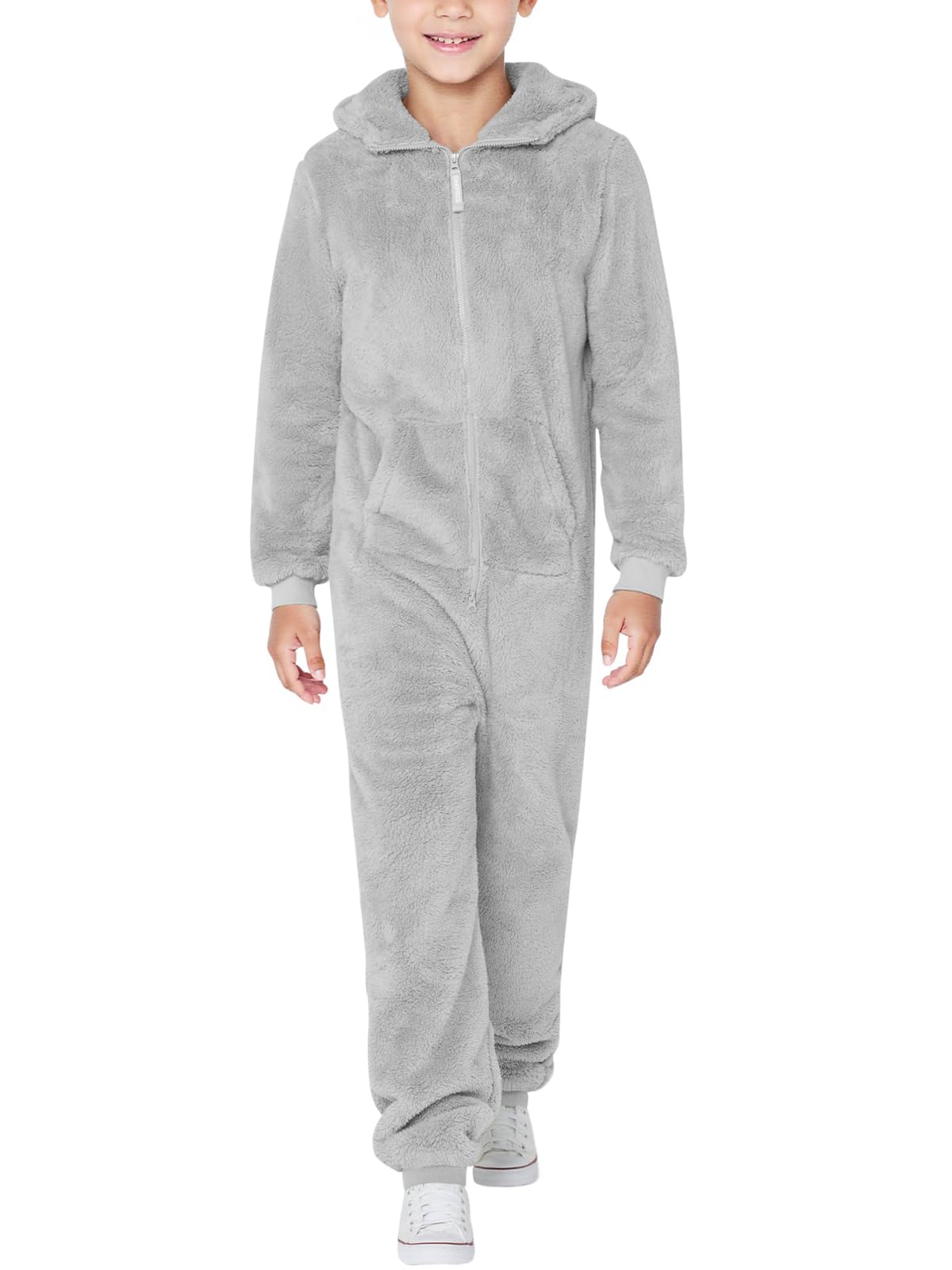 rrhss Boys Fleece Hooded Onesie Pajamas Kid Long Sleeve One Piece Sleepwear