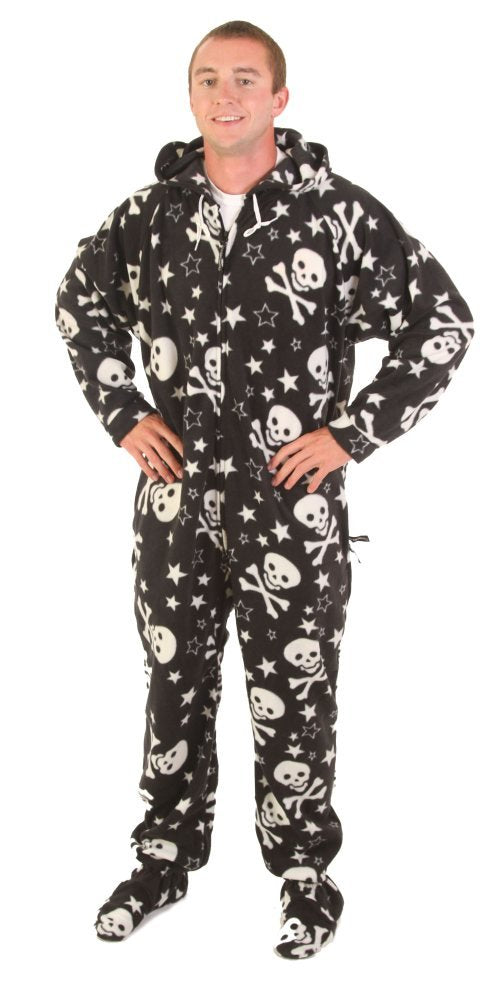 Forever Lazy Adult Onesie Pajamas, Footed Fleece One-Piece Unisex Lounge for Women and Men with Detachable Feet