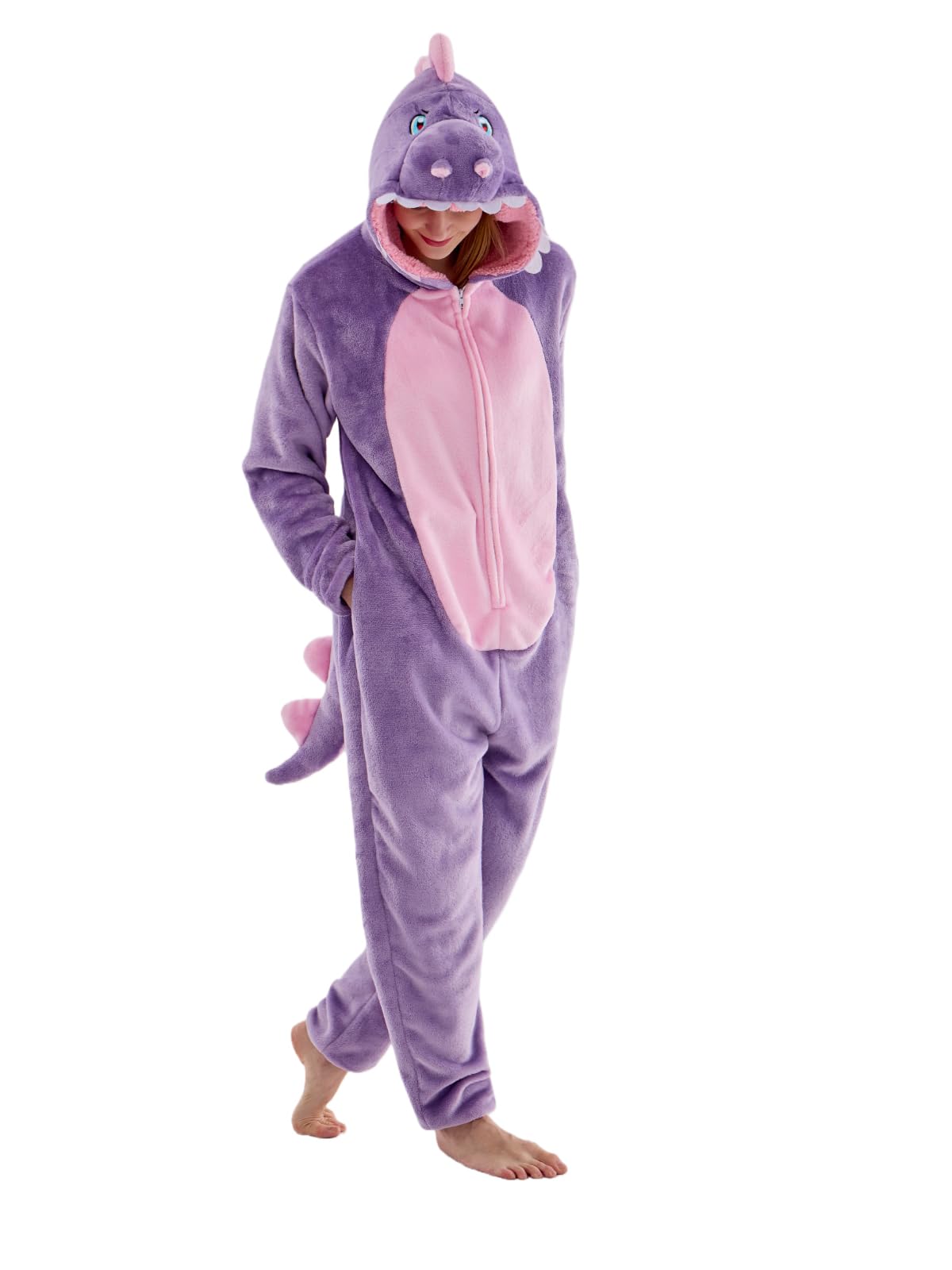 Unisex Adult Onesie Pajamas Animal One Piece Snug Fit Halloween Costume Sleepwear Homewear