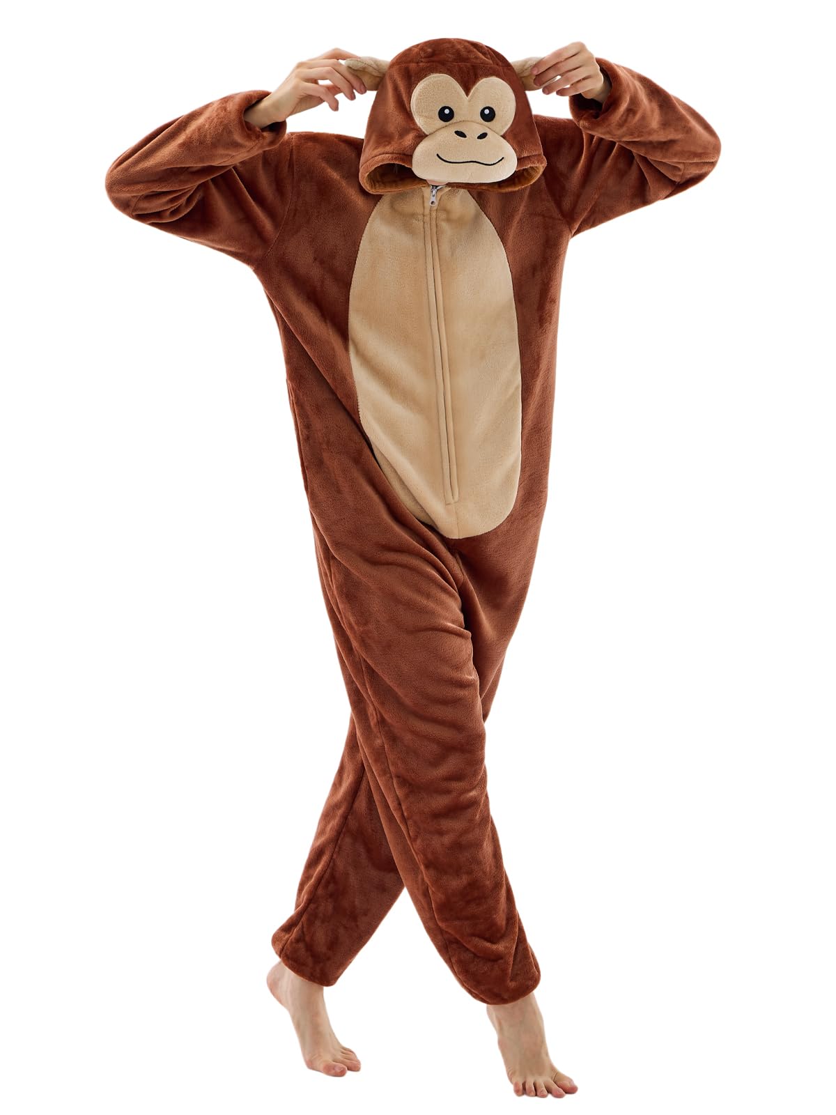 Unisex Adult Onesie Pajamas Animal One Piece Snug Fit Halloween Costume Sleepwear Homewear