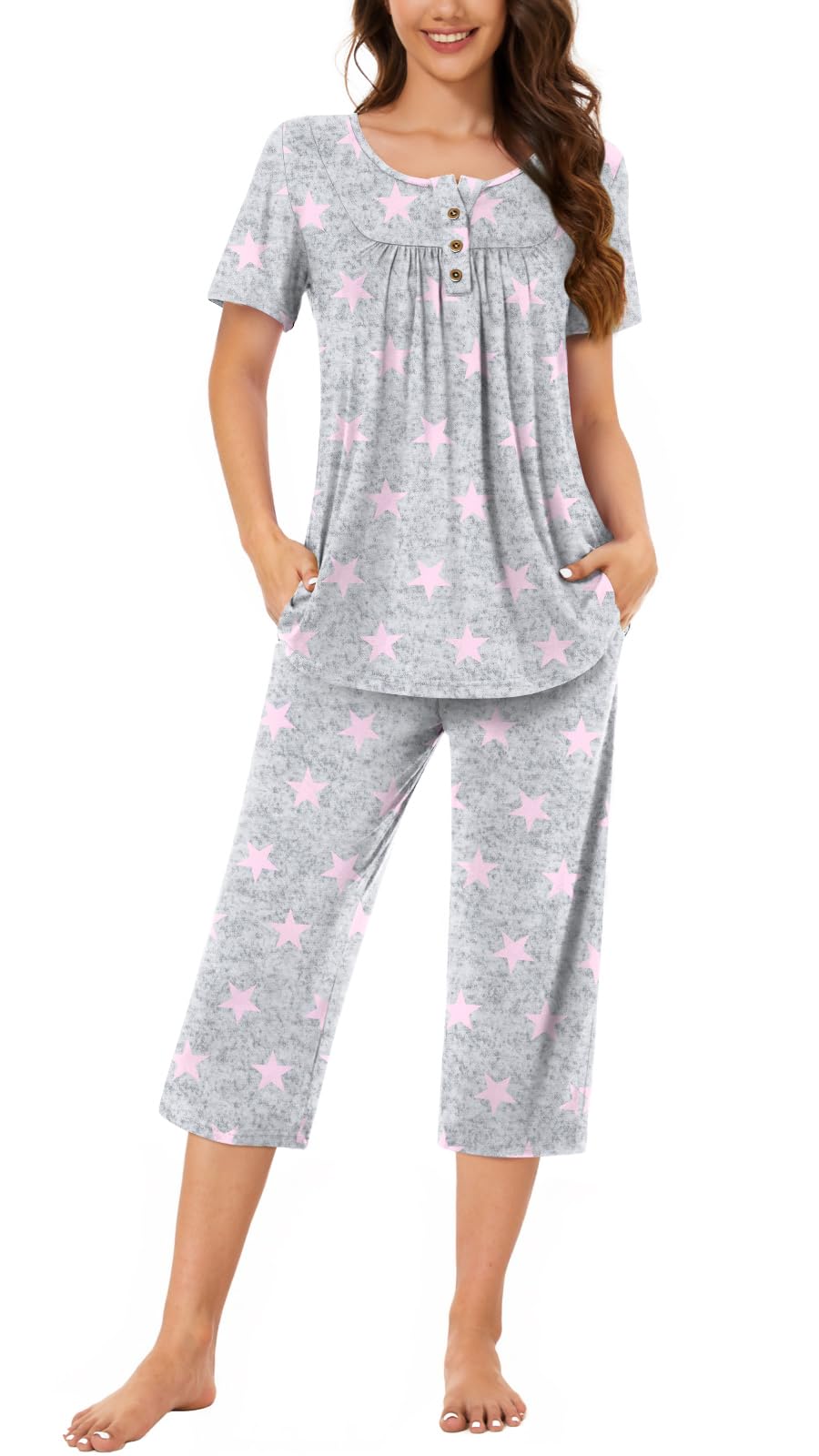 Bestbee Pajamas for Women Set 2 Piece Outfits Soft Sleepwear Ladies Pj Sets