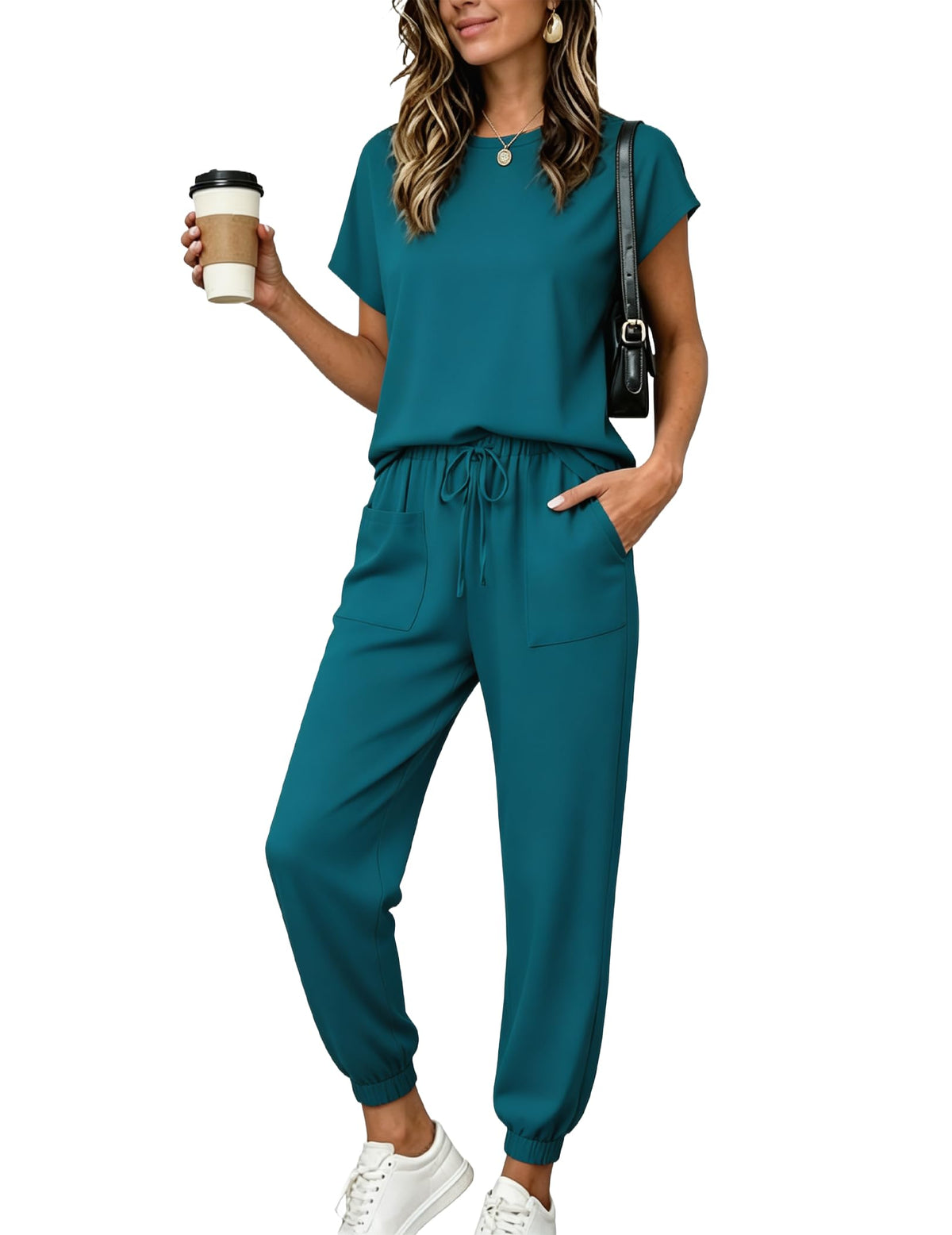 Ekouaer Womens Pajama Sets 100% Cotton Pjs 2 Piece Jogger Pants Lounge Sets