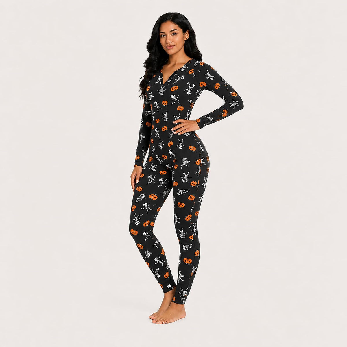 Halloween Sexy Onesie Pajamas Women One Piece Bodycon Romper Jumpsuit Adult