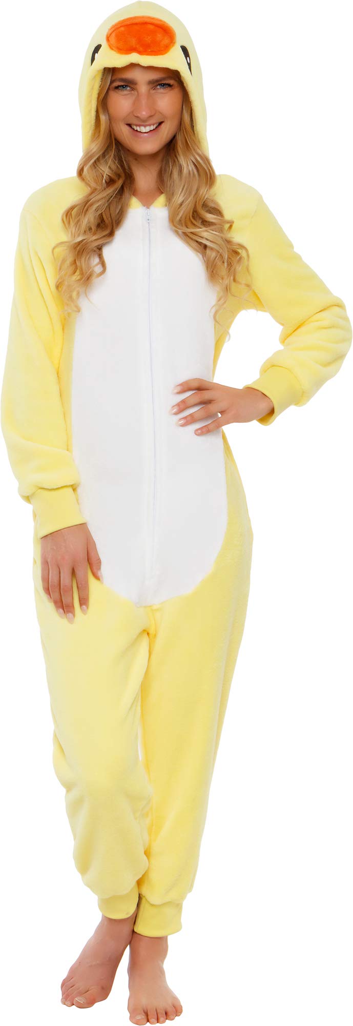 Funziez! Slim Fit Adult Onesie - Animal Costume - Plush Unisex Halloween One Piece Cosplay Suit for Women and Men