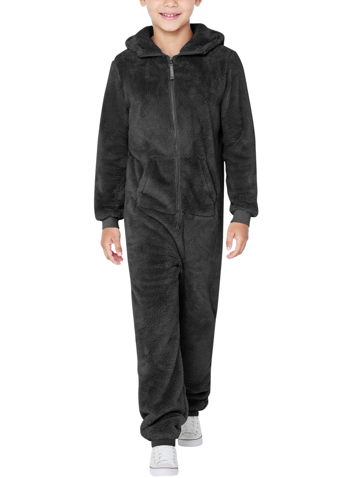 rrhss Boys Fleece Hooded Onesie Pajamas Kid Long Sleeve One Piece Sleepwear