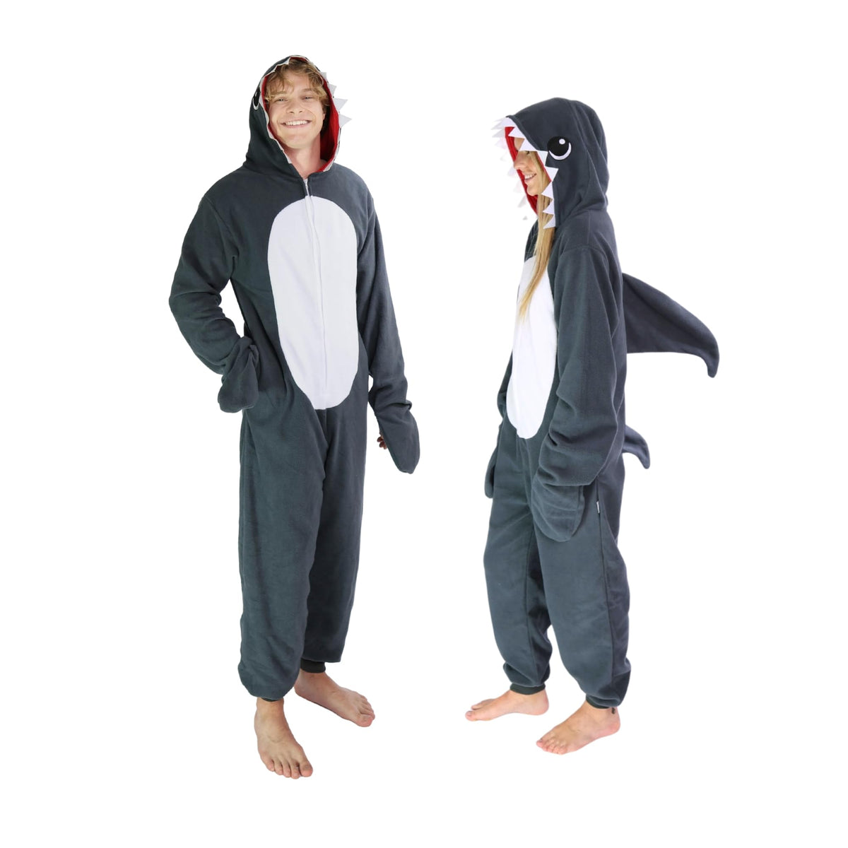 Funziez! Slim Fit Adult Onesie - Animal Costume - Plush Unisex Halloween One Piece Cosplay Suit for Women and Men