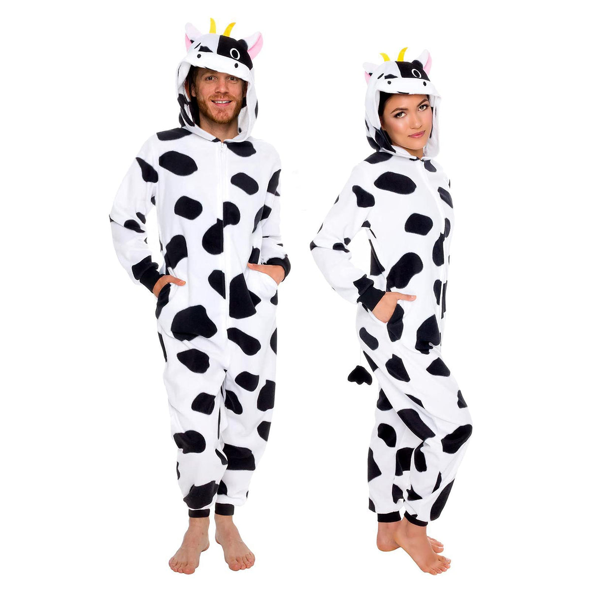 Funziez! Slim Fit Adult Onesie - Animal Costume - Plush Unisex Halloween One Piece Cosplay Suit for Women and Men