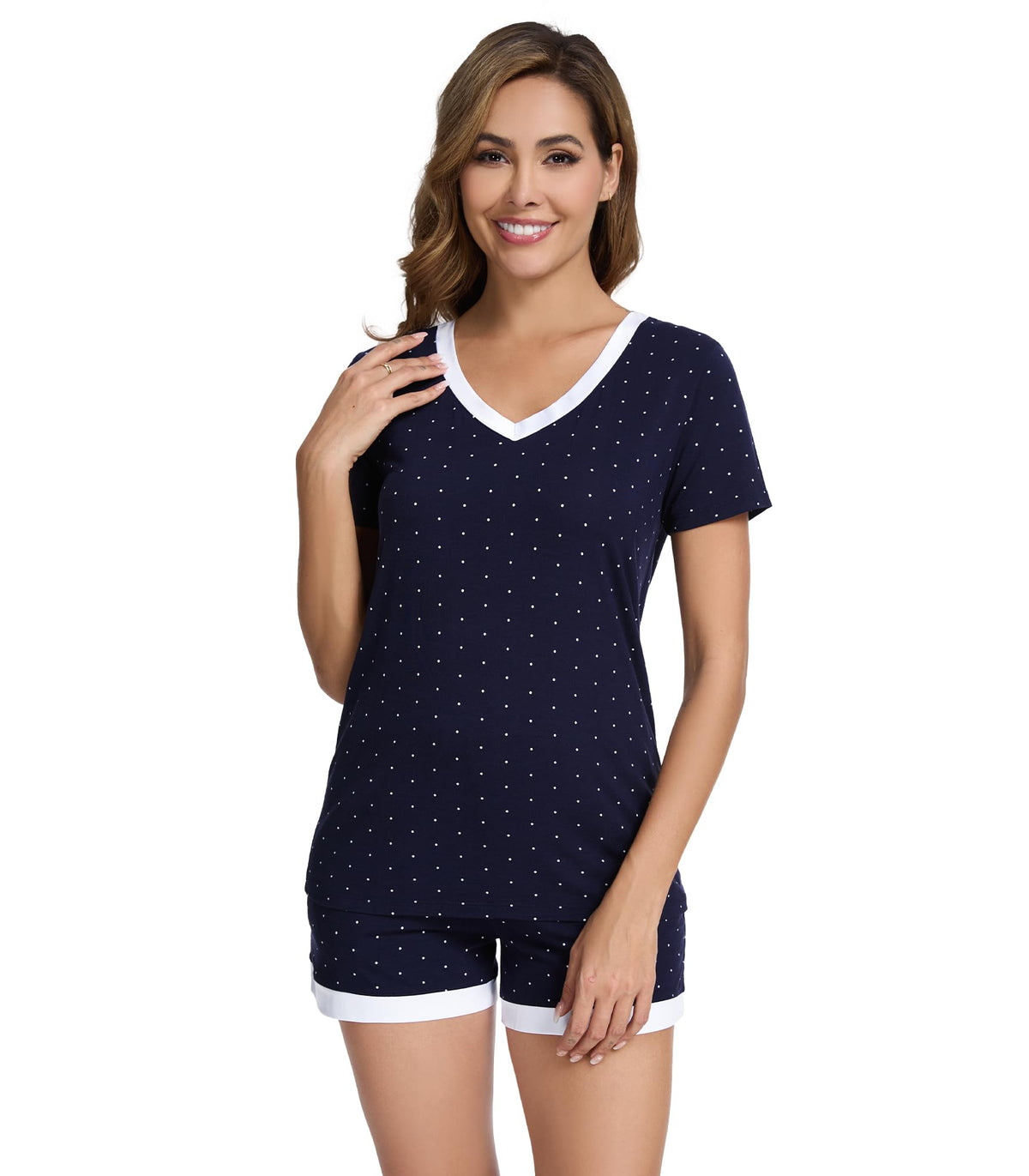 WiWi Bamboo Viscose Womens Pajamas Cooling Sleepwear for Hot Flashes S-4X