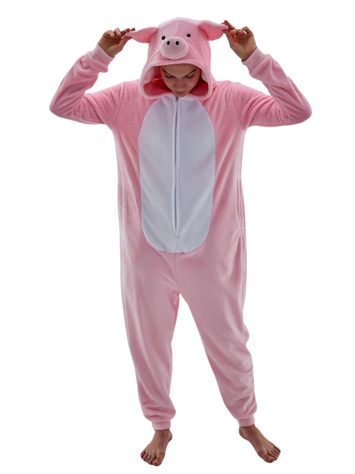Unisex Adult Onesie Pajamas Animal One Piece Snug Fit Halloween Costume Sleepwear Homewear