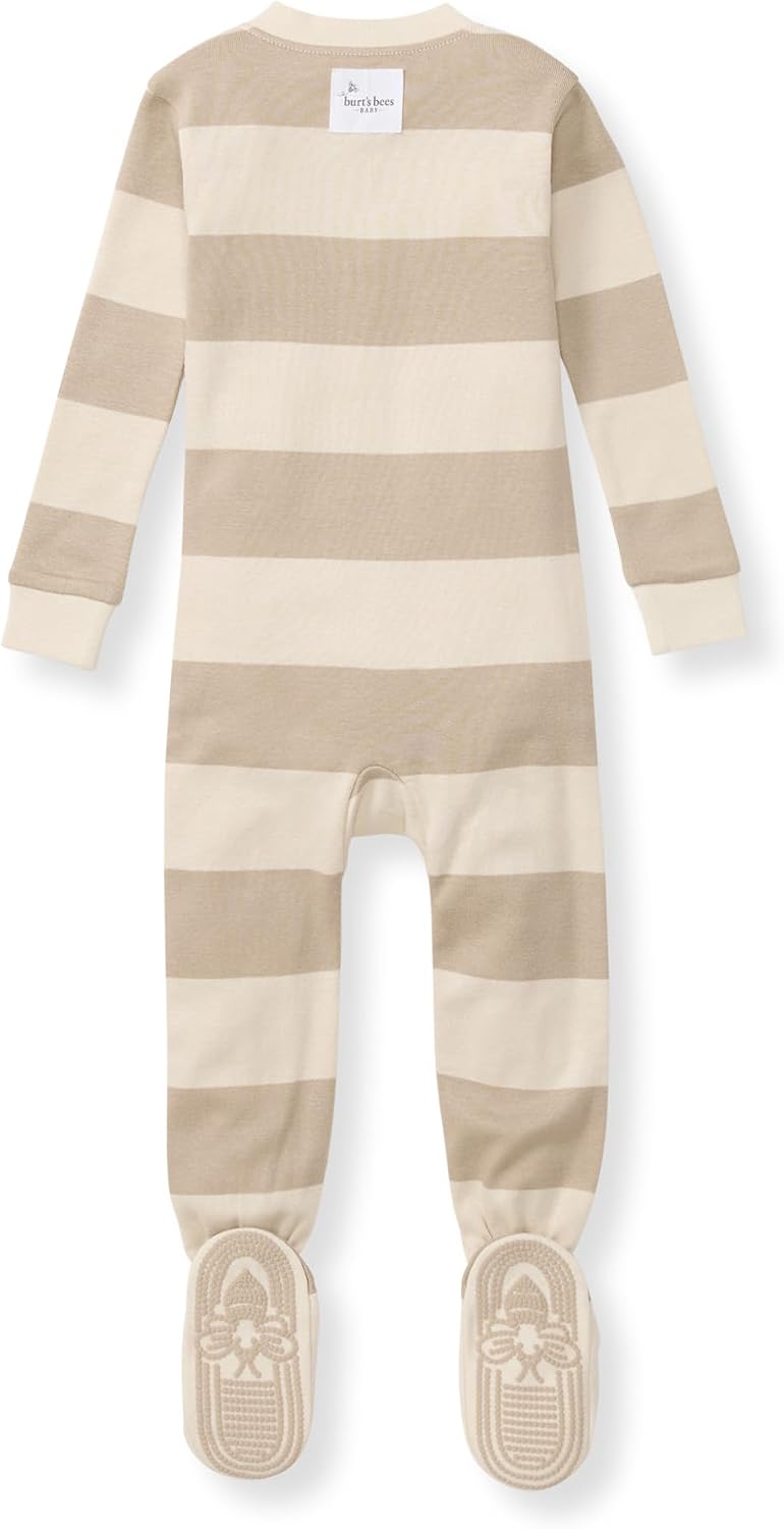 Burt's Bees Baby Boys Organic Cotton, Snug Fit Footed Sleeper Pajamas