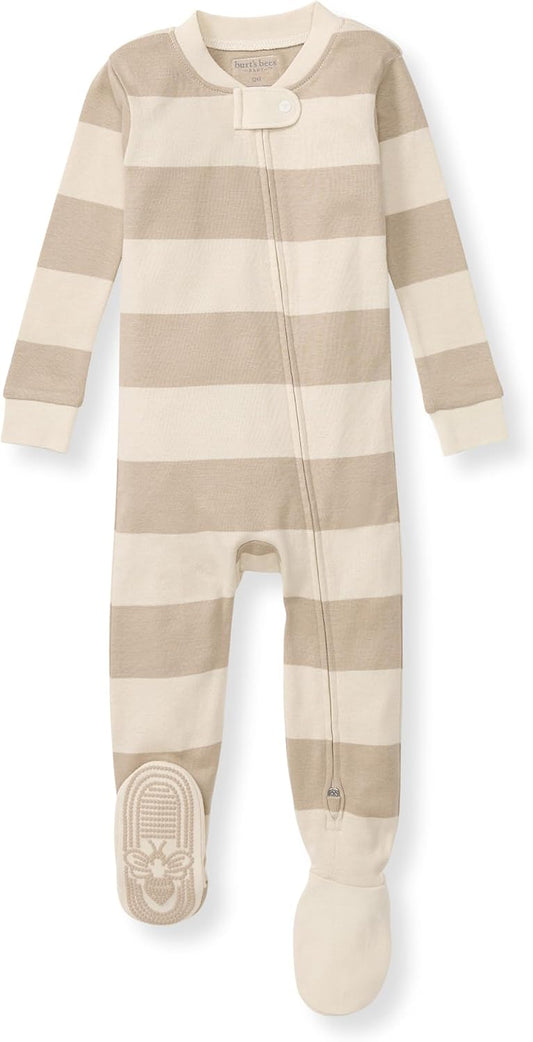 Burt's Bees Baby Boys Organic Cotton, Snug Fit Footed Sleeper Pajamas