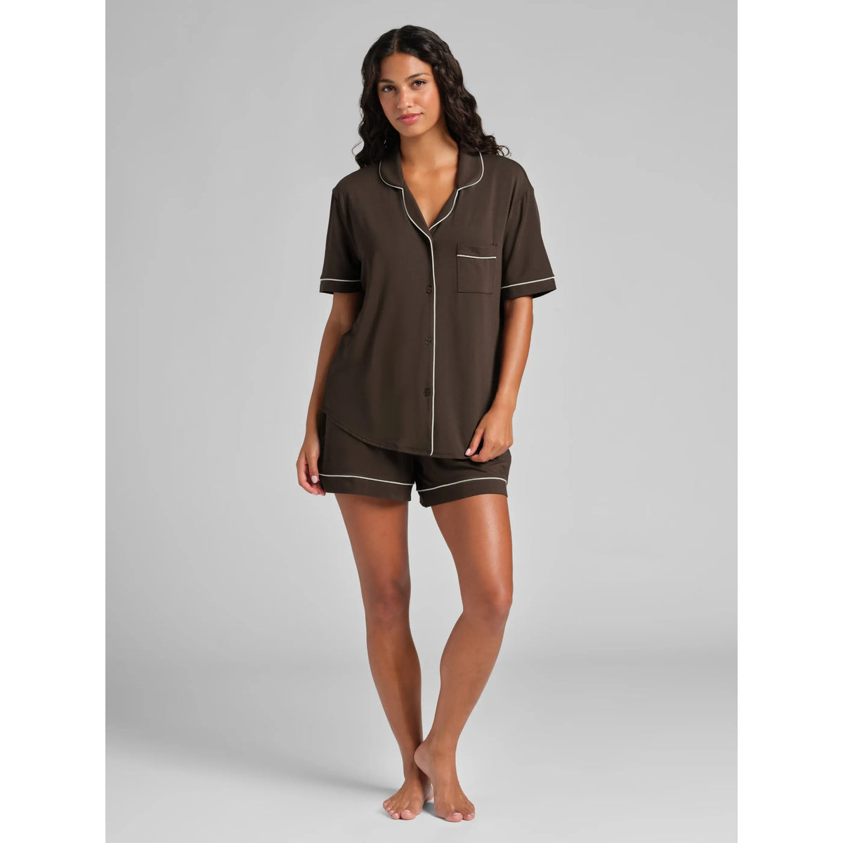 Comfrt | Luna Lounge Short Sleeve PJ Set | Jersey Knit Short Sleeve Matching Pajama Set