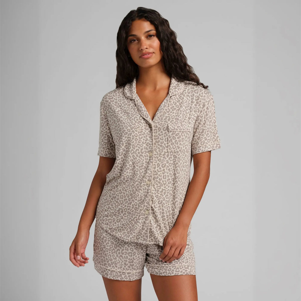 Comfrt | Luna Lounge Short Sleeve PJ Set | Jersey Knit Short Sleeve Matching Pajama Set