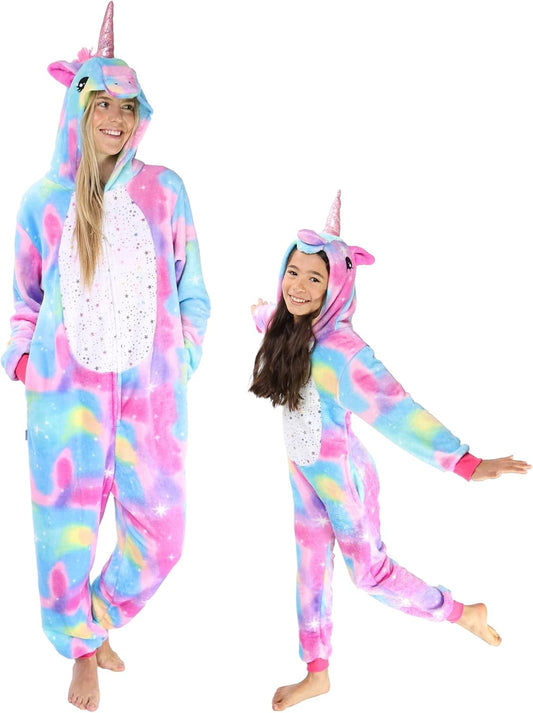 Funziez! Slim Fit Adult Onesie - Animal Costume - Plush Unisex Halloween One Piece Cosplay Suit for Women and Men