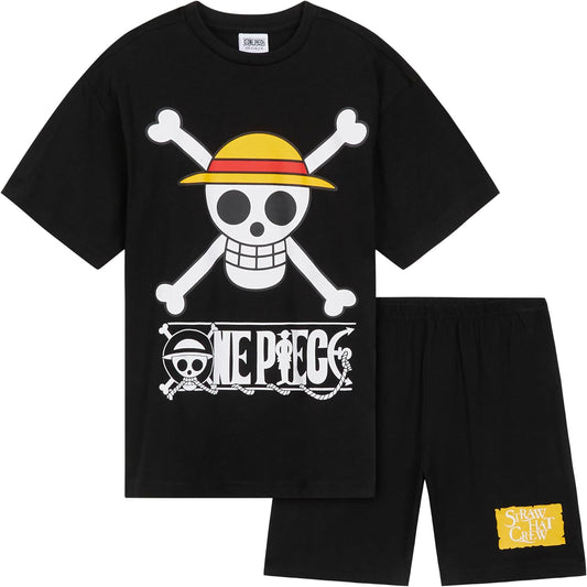 One Piece Pajama Set 2-Piece T shirt and Shorts Set Boys Summer PJ Set Loungewear Kids Clothing Matching Anime Gifts