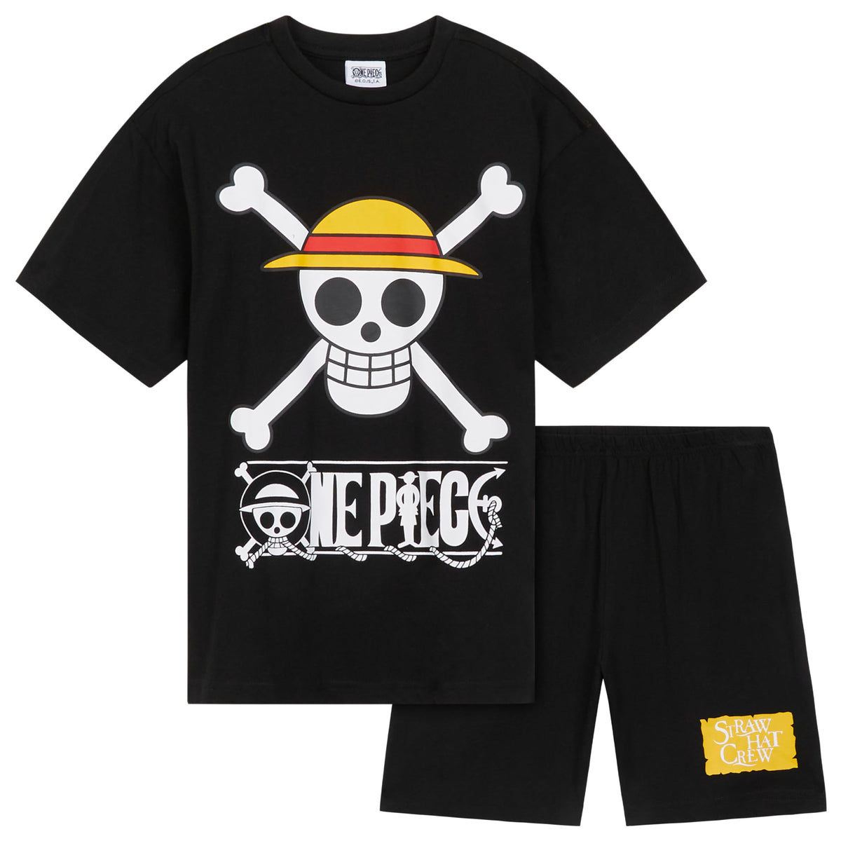 One Piece Pajama Set 2-Piece T shirt and Shorts Set Boys Summer PJ Set Loungewear Kids Clothing Matching Anime Gifts