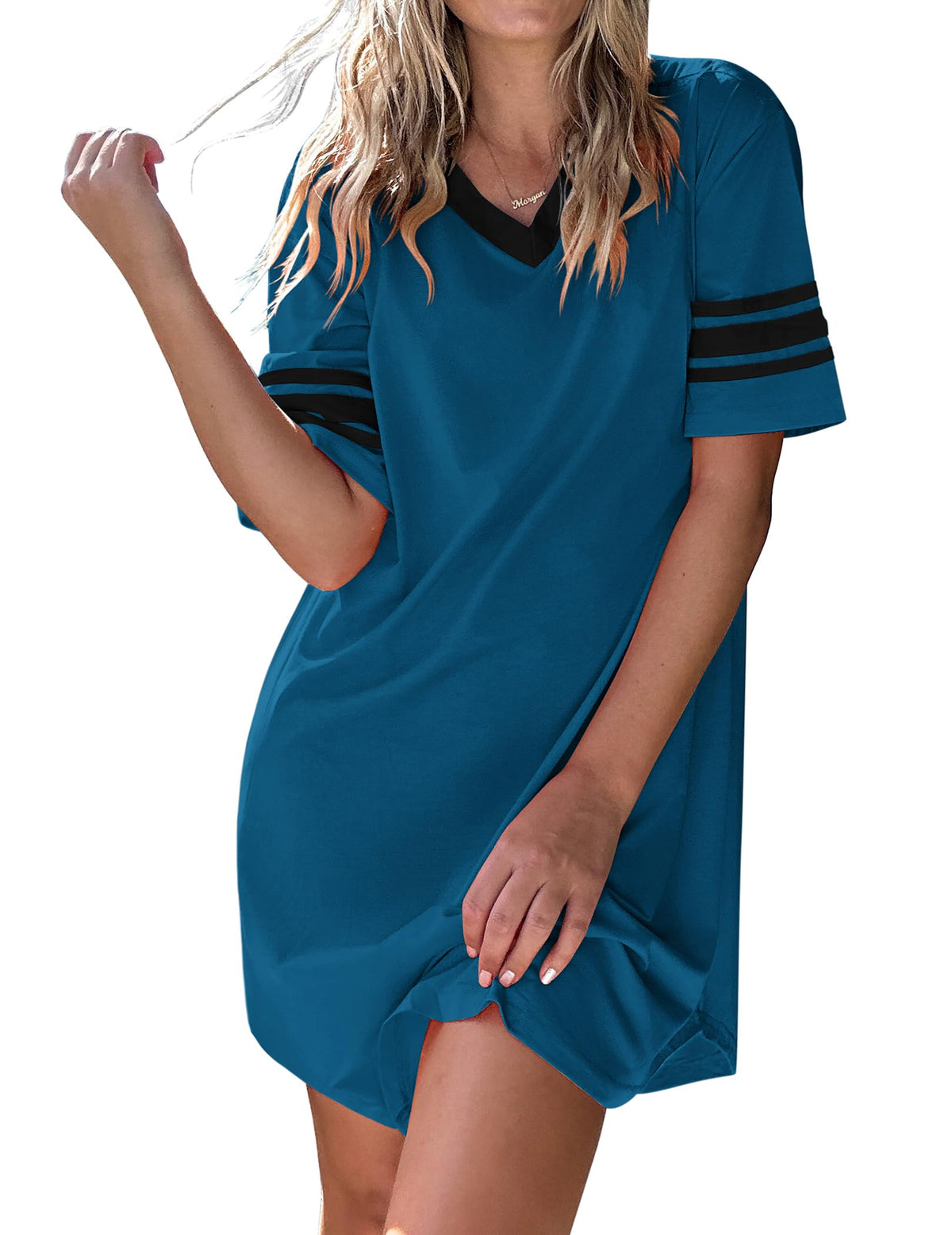 Ekouaer Nightgowns for Women Cotton Night Gowns Short Sleeve Sleepwear