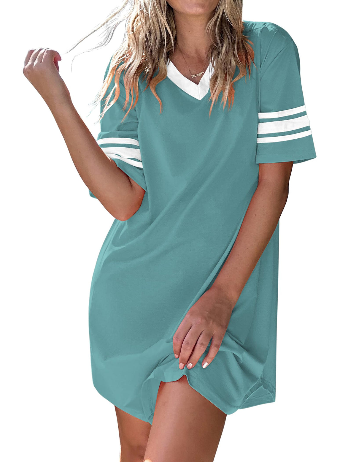 Ekouaer Nightgowns for Women Cotton Night Gowns Short Sleeve Sleepwear