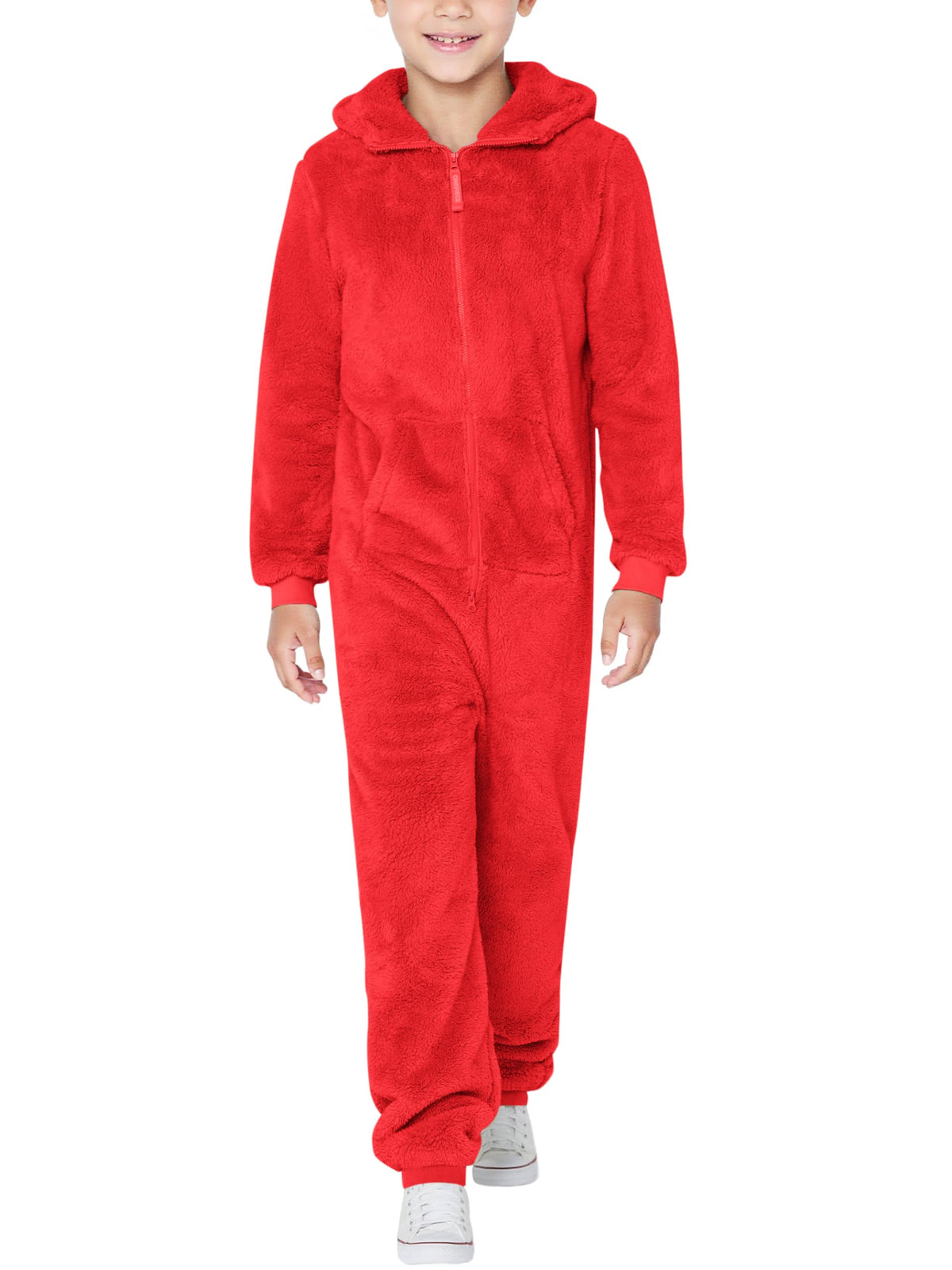 rrhss Boys Fleece Hooded Onesie Pajamas Kid Long Sleeve One Piece Sleepwear
