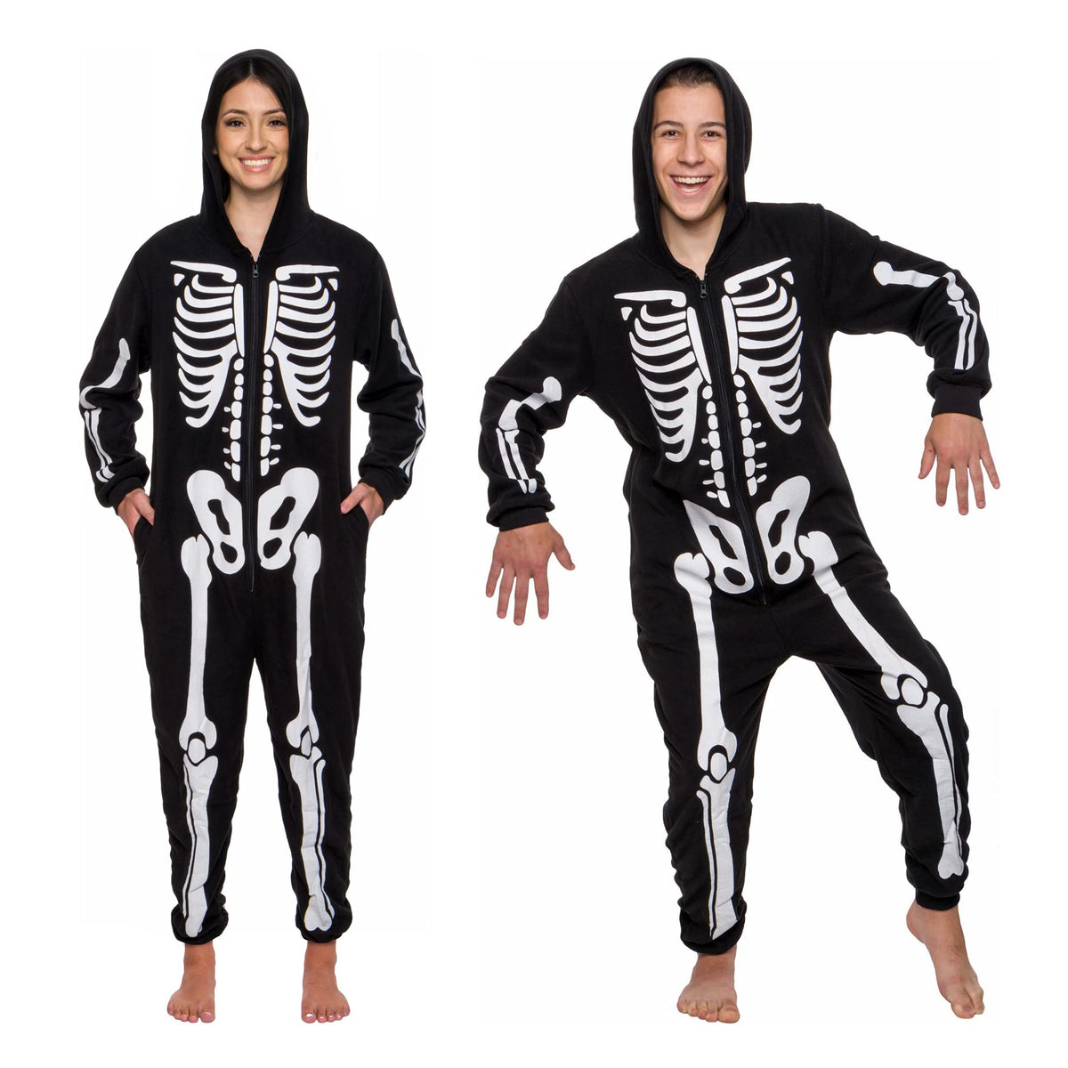 Funziez! Slim Fit Adult Onesie - Animal Costume - Plush Unisex Halloween One Piece Cosplay Suit for Women and Men