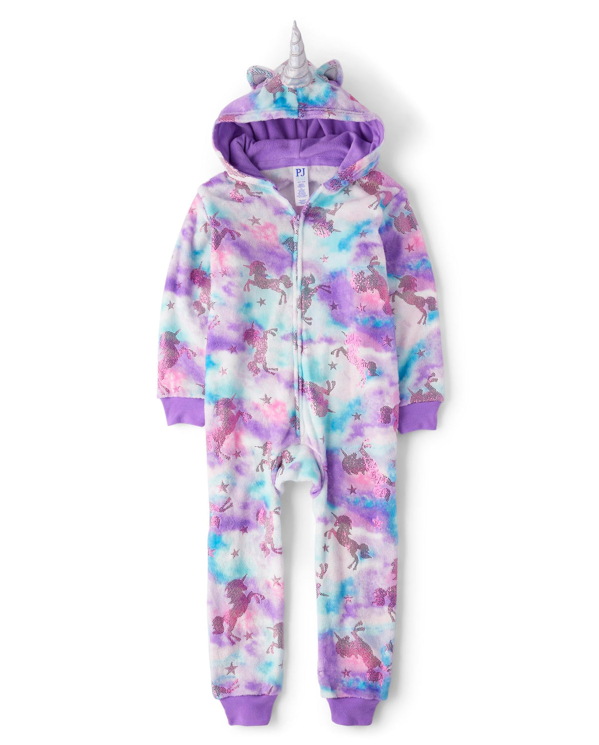 The Children's Place Girls' Long Sleeve Fleece Zip Up One Piece Pajama