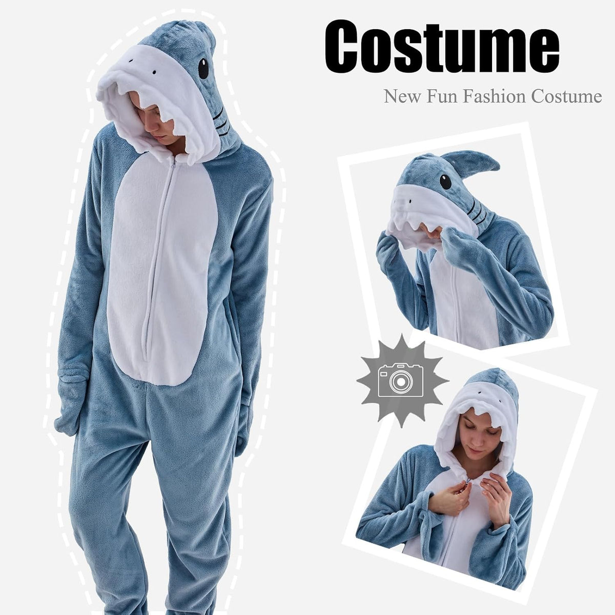Unisex Adult Onesie Pajamas Animal One Piece Snug Fit Halloween Costume Sleepwear Homewear