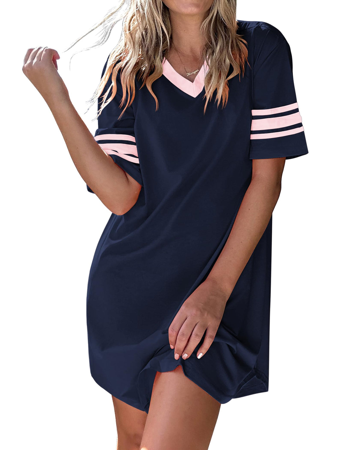Ekouaer Nightgowns for Women Cotton Night Gowns Short Sleeve Sleepwear