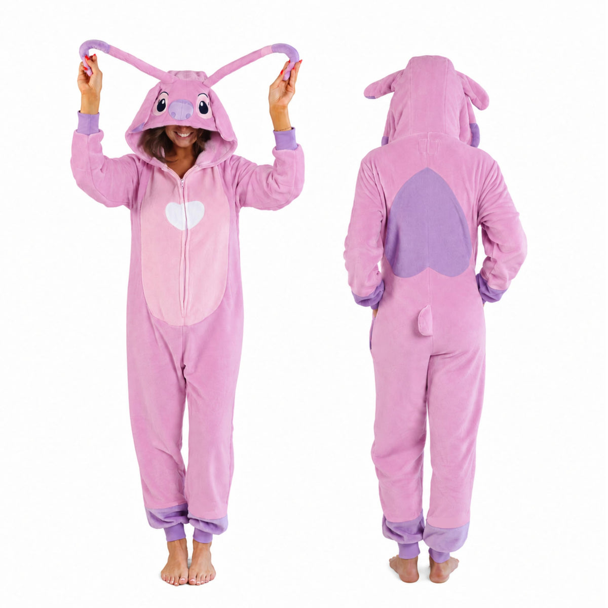 Funziez! Slim Fit Adult Onesie - Animal Costume - Plush Unisex Halloween One Piece Cosplay Suit for Women and Men