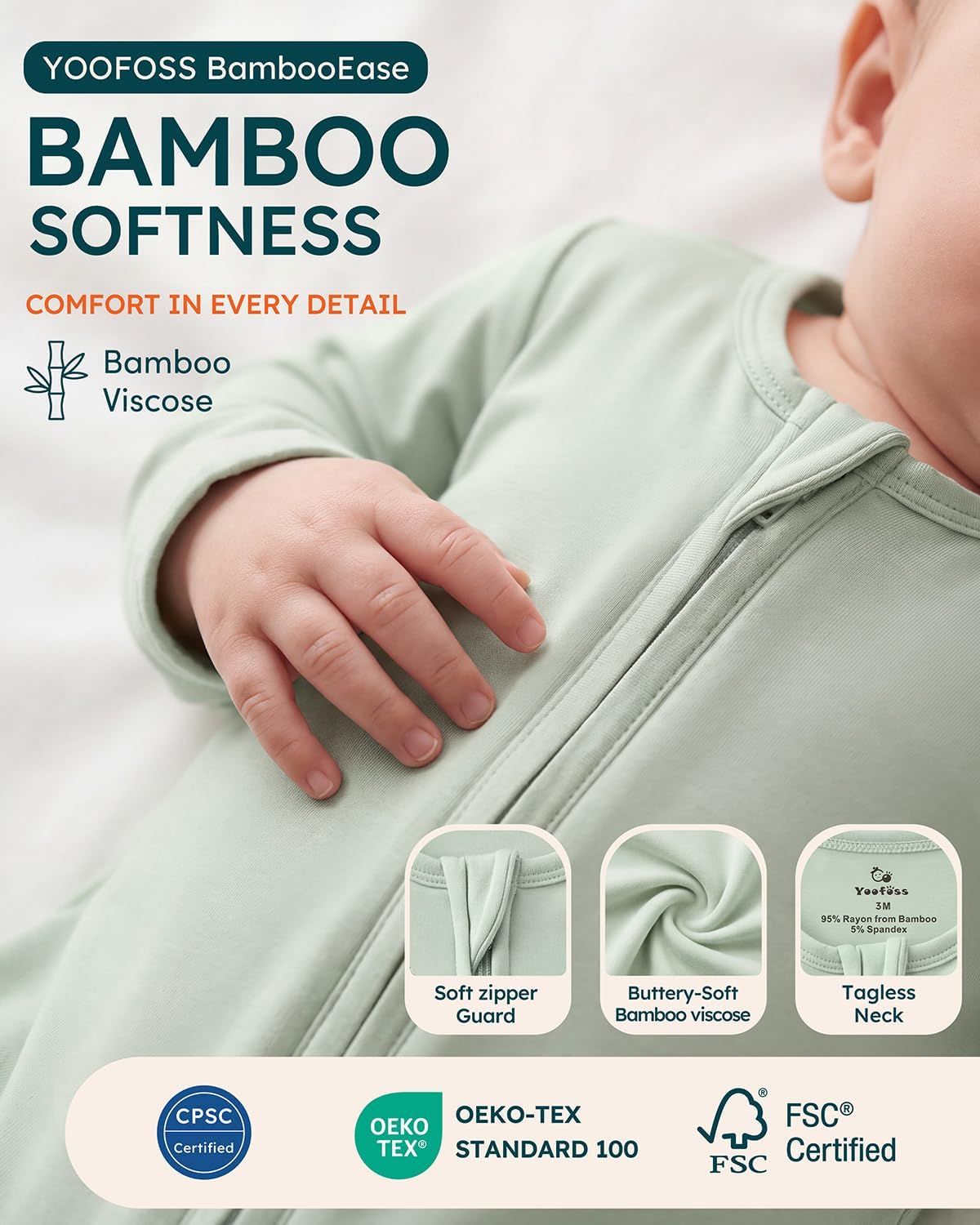 Yoofoss Viscose Bamboo Baby Pajamas Newborn Sleepers For Boy Girl Clothes