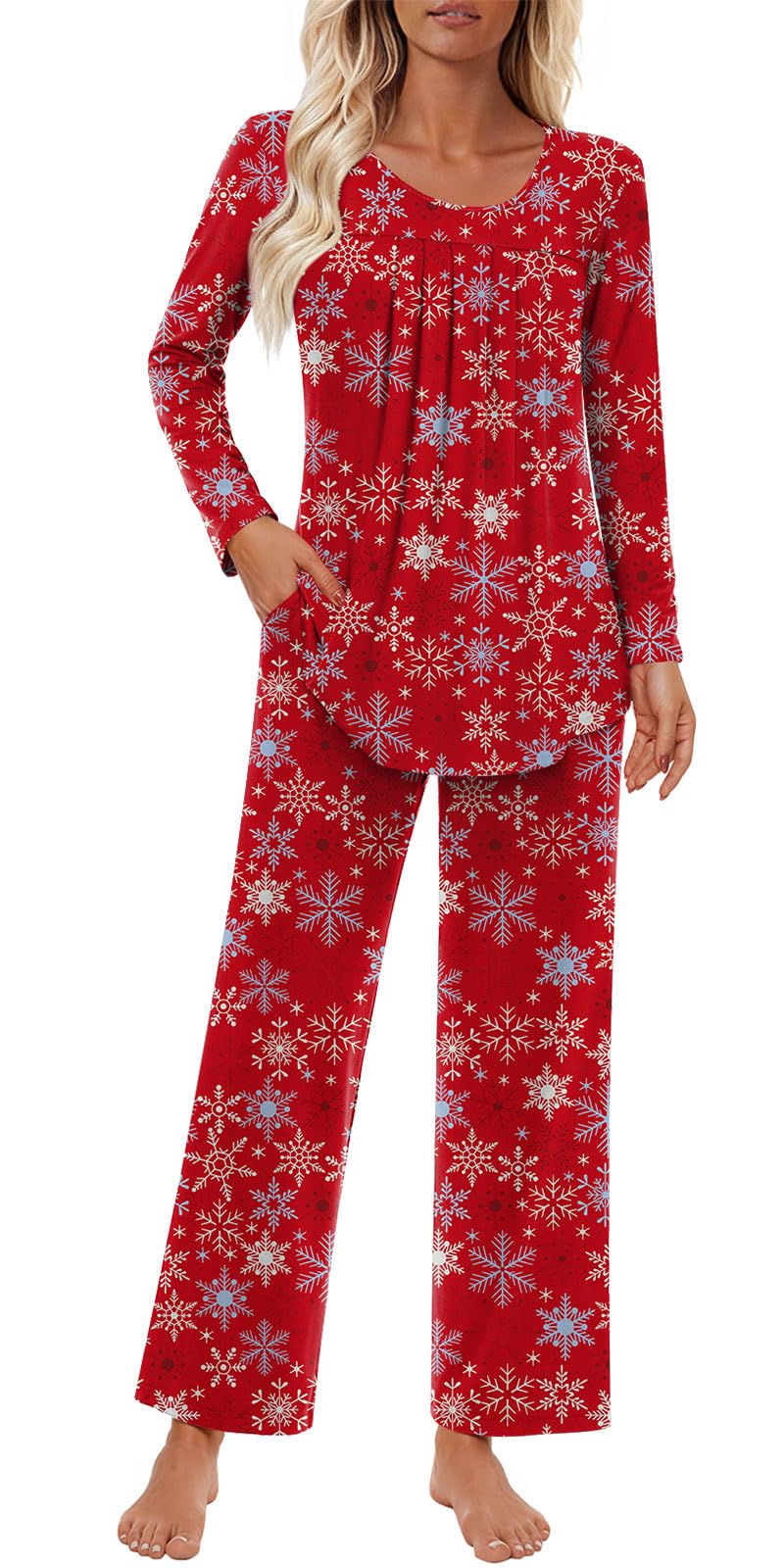 Findsweet Pajama Sets Women 2 Piece Long Sleeve Lounge Pj Sets Fall Outfits