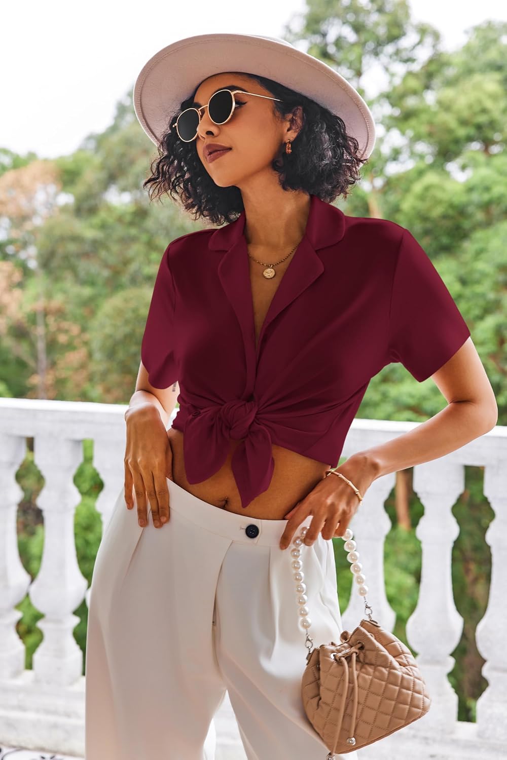 Ekouaer Pajamas Set for Women Short Sleeve Sleepwear Button Down Ruffle Pjs